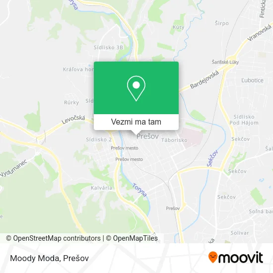 Moody Moda mapa