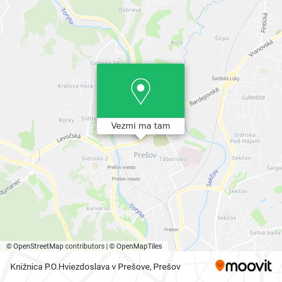 Knižnica P.O.Hviezdoslava v Prešove mapa