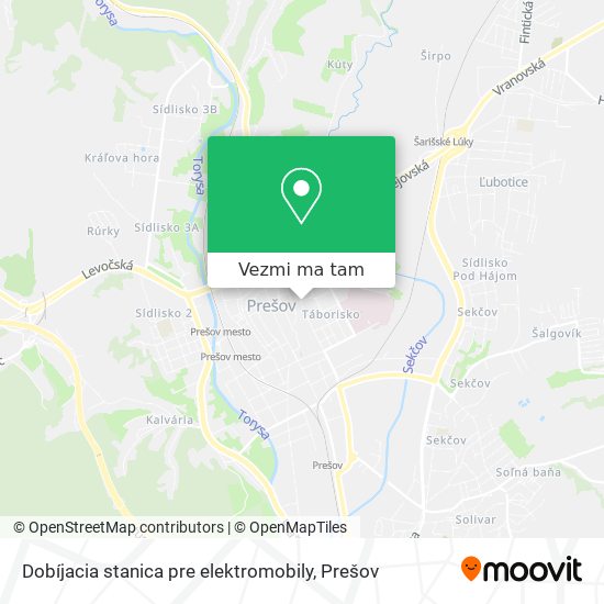 Dobíjacia stanica pre elektromobily mapa