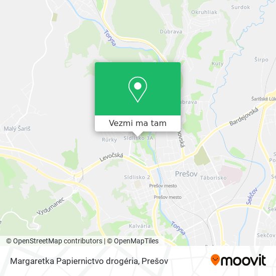 Margaretka Papiernictvo drogéria mapa