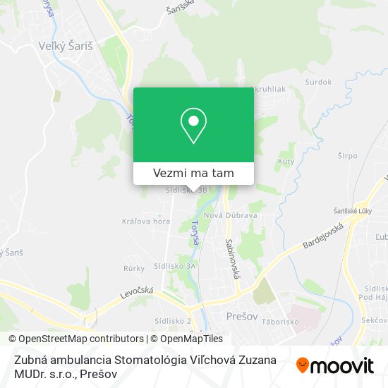 Zubná ambulancia Stomatológia Viľchová Zuzana MUDr. s.r.o. mapa