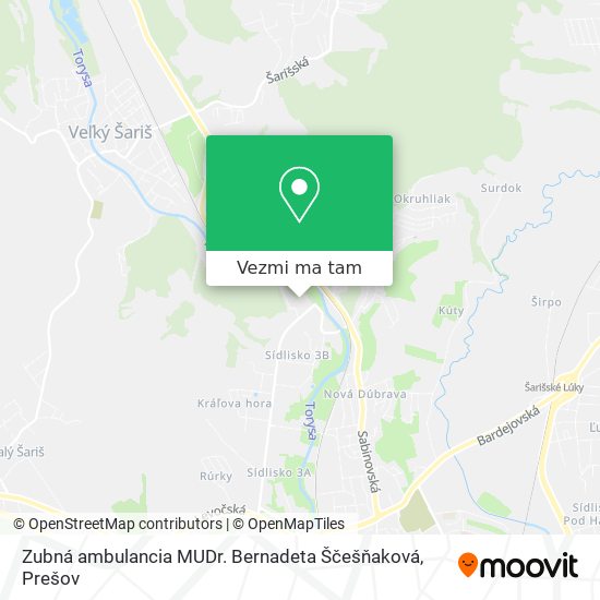 Zubná ambulancia MUDr. Bernadeta Ščešňaková mapa