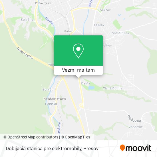 Dobíjacia stanica pre elektromobily mapa