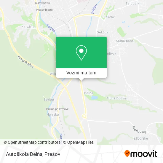 Autoškola Delňa mapa