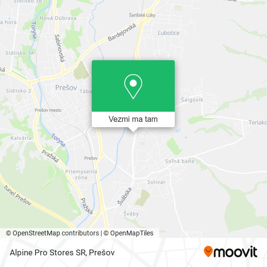 Alpine Pro Stores SR mapa