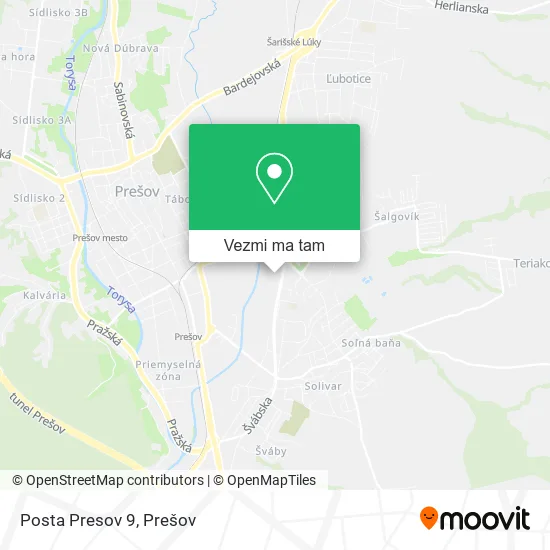 Posta Presov 9 mapa