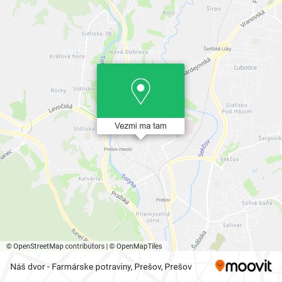 Náš dvor - Farmárske potraviny, Prešov mapa