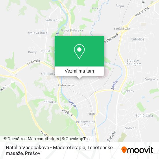 Natália Vasočáková - Maderoterapia, Tehotenské masáže mapa
