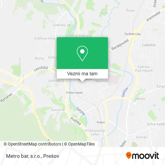 Metro bar, s.r.o. mapa