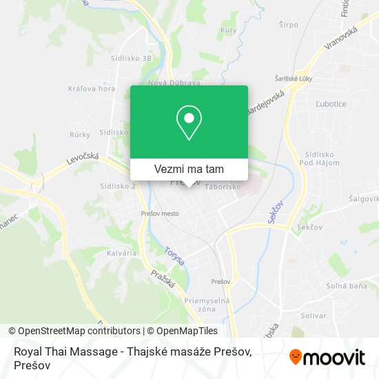 Royal Thai Massage - Thajské masáže Prešov mapa