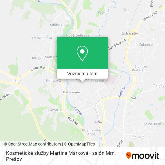 Kozmetické služby Martina Marková - salón Mm mapa