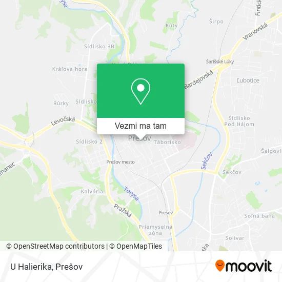 U Halierika mapa