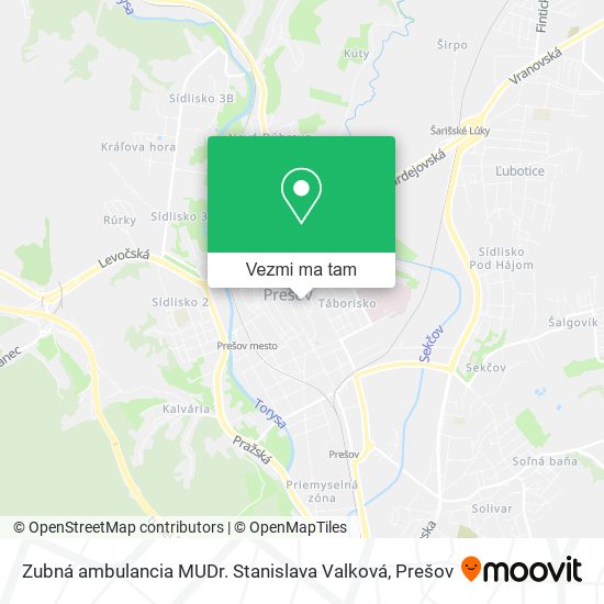 Zubná ambulancia MUDr. Stanislava Valková mapa