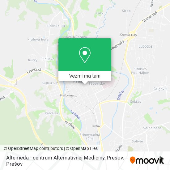 Altemeda - centrum Alternatívnej Medicíny, Prešov mapa