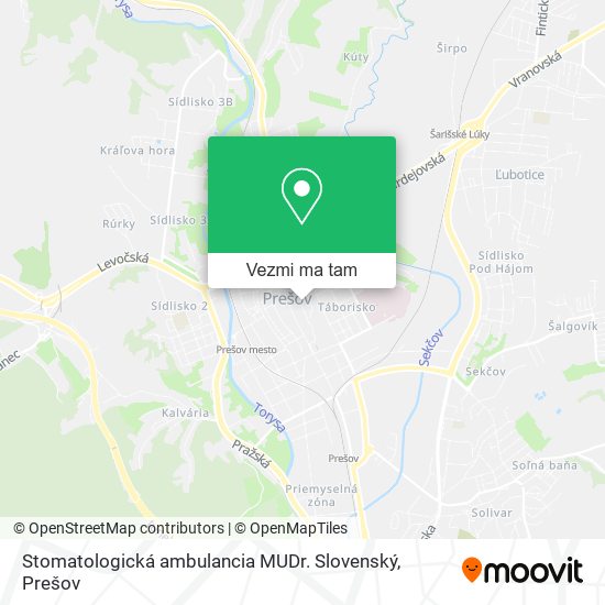 Stomatologická ambulancia MUDr. Slovenský mapa