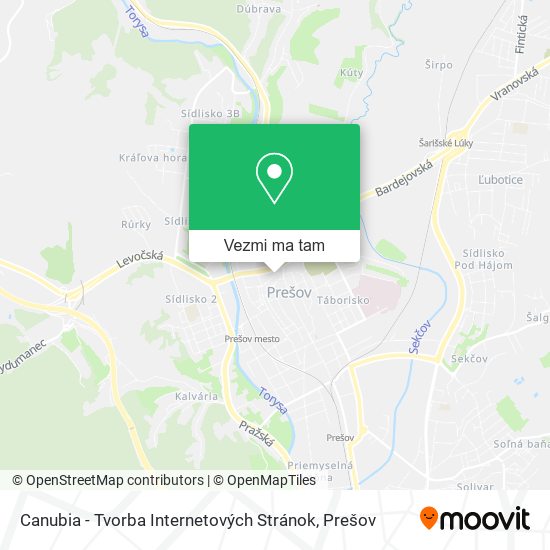 Canubia - Tvorba Internetových Stránok mapa