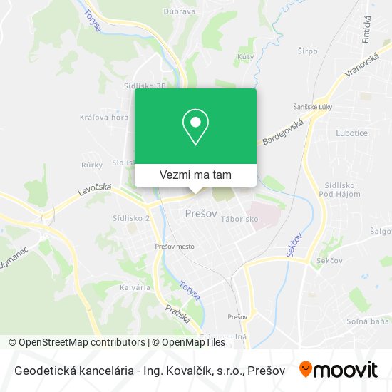 Geodetická kancelária - Ing. Kovalčík, s.r.o. mapa