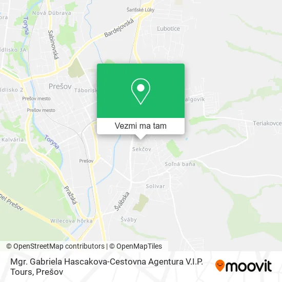 Mgr. Gabriela Hascakova-Cestovna Agentura V.I.P. Tours mapa
