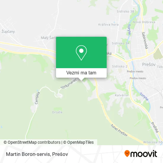 Martin Boron-servis mapa