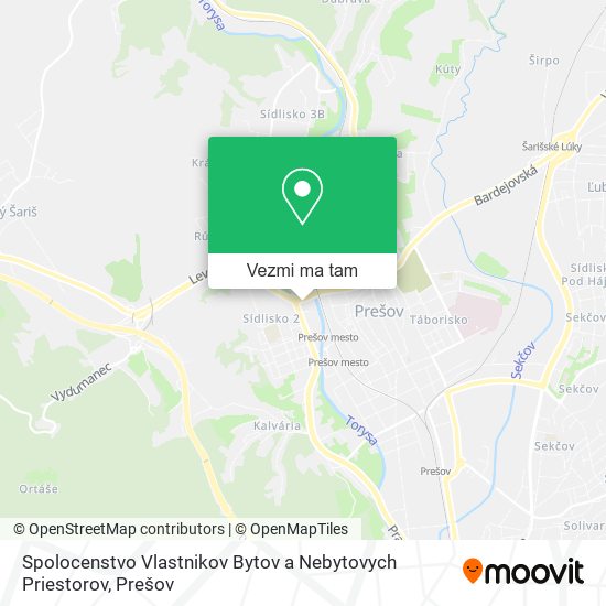 Spolocenstvo Vlastnikov Bytov a Nebytovych Priestorov mapa