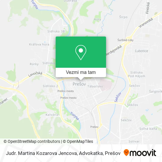Judr. Martina Kozarova Jencova, Advokatka mapa
