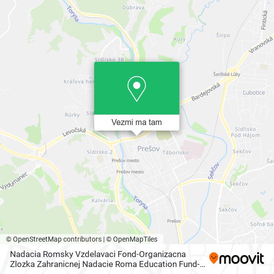 Nadacia Romsky Vzdelavaci Fond-Organizacna Zlozka Zahranicnej Nadacie Roma Education Fund-Roma Okta mapa