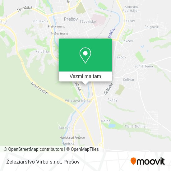 Železiarstvo Virba s.r.o. mapa