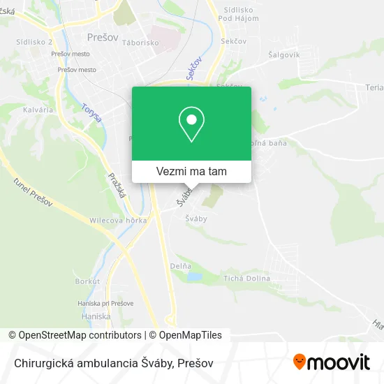 Chirurgická ambulancia Šváby mapa