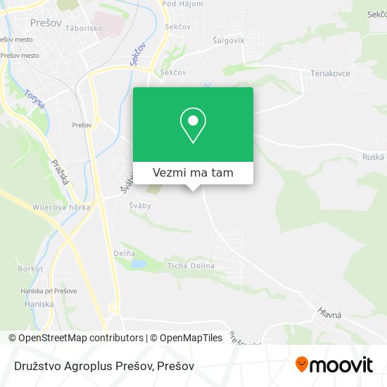 Družstvo Agroplus Prešov mapa