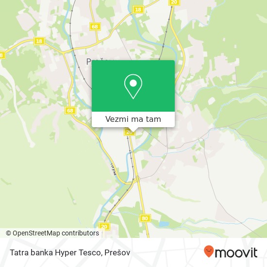 Tatra banka Hyper Tesco mapa