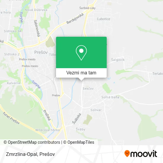 Zmrzlina-Opal mapa