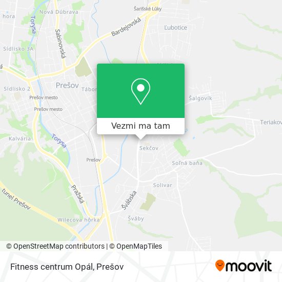 Fitness centrum Opál mapa