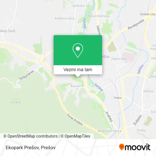 Ekopark Prešov mapa