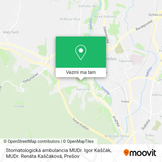 Stomatologická ambulancia MUDr. Igor Kaščák, MUDr. Renáta Kaščáková mapa