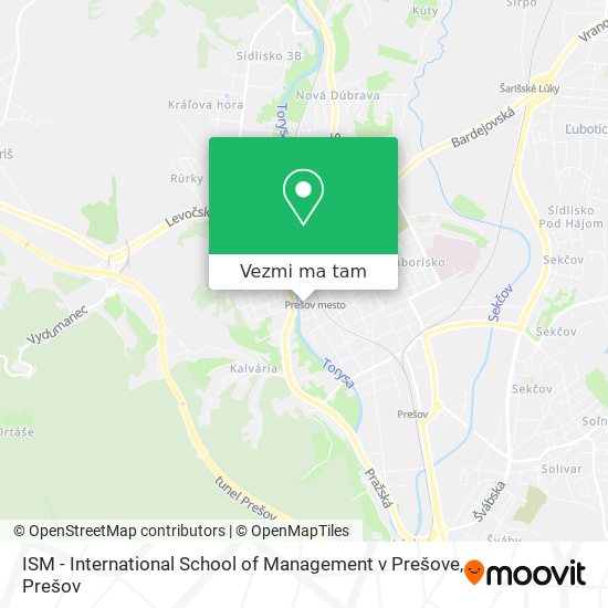 ISM - International School of Management v Prešove mapa