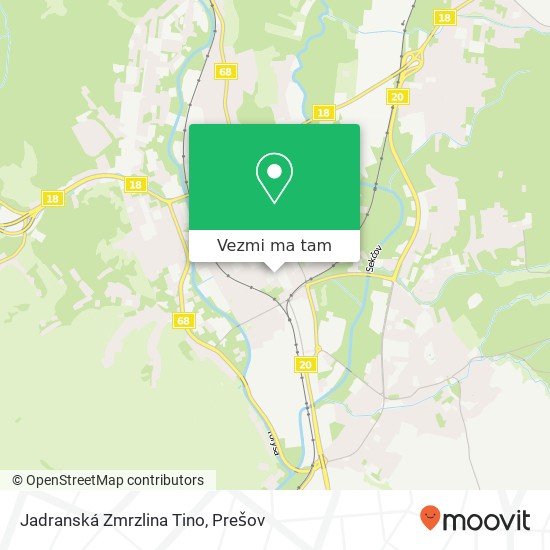 Jadranská Zmrzlina Tino mapa