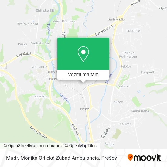 Mudr. Monika Orlická Zubná Ambulancia mapa