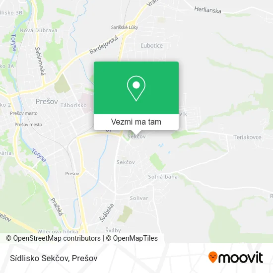 Sídlisko Sekčov mapa