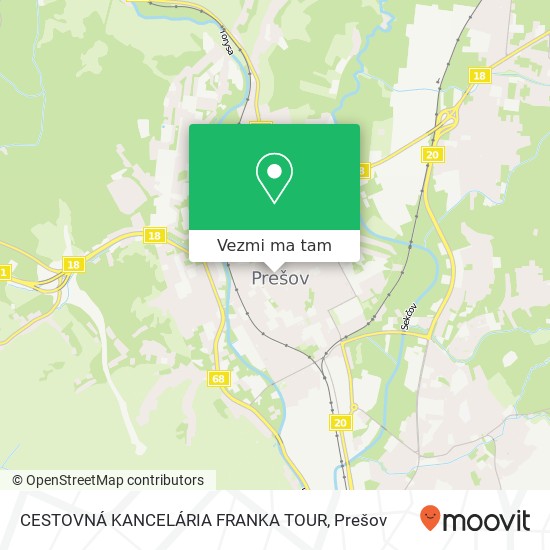 CESTOVNÁ KANCELÁRIA FRANKA TOUR mapa