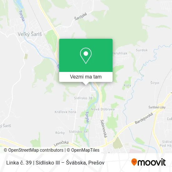 Linka č. 39 | Sídlisko III – Švábska mapa