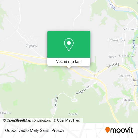 Odpočívadlo Malý Šariš mapa
