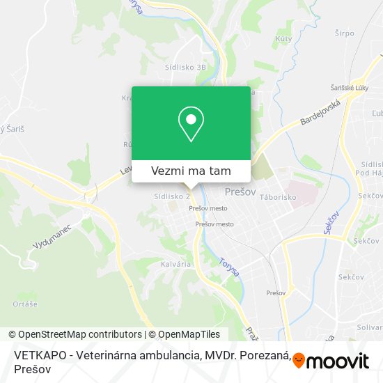 VETKAPO - Veterinárna ambulancia, MVDr. Porezaná mapa