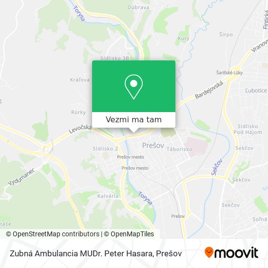 Zubná Ambulancia MUDr. Peter Hasara mapa