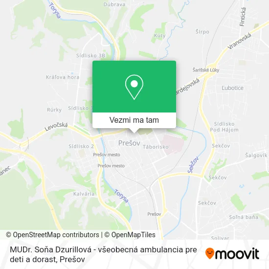 MUDr. Soňa Dzurillová - všeobecná ambulancia pre deti a dorast mapa