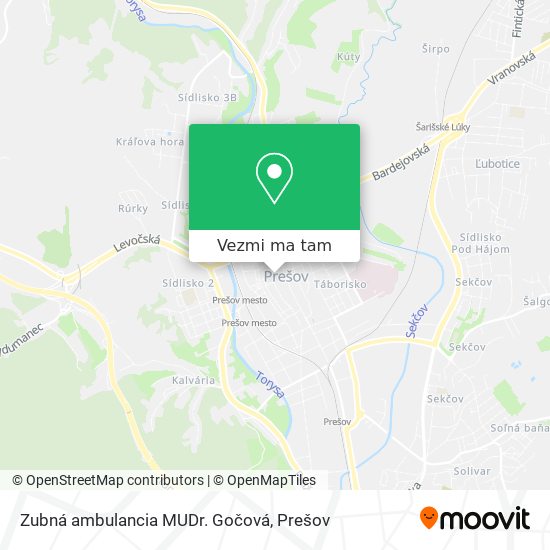 Zubná ambulancia MUDr. Gočová mapa