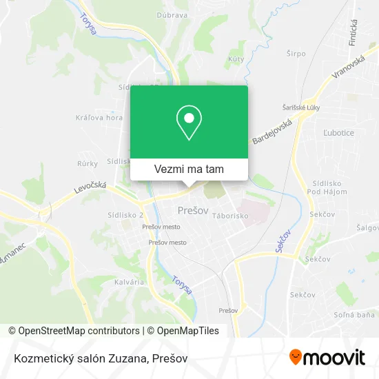Kozmetický salón Zuzana mapa
