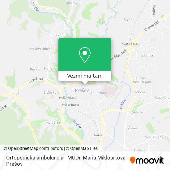 Ortopedická ambulancia - MUDr. Mária Miklošíková mapa