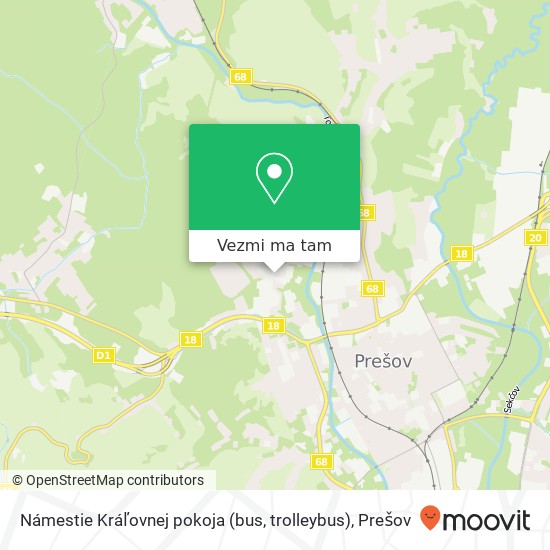 Námestie Kráľovnej pokoja (bus, trolleybus) mapa