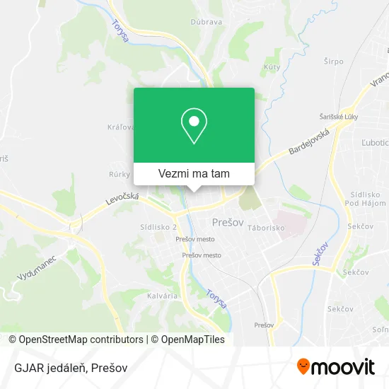 GJAR jedáleň mapa