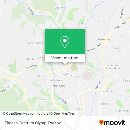 Fitness Centrum Olymp mapa